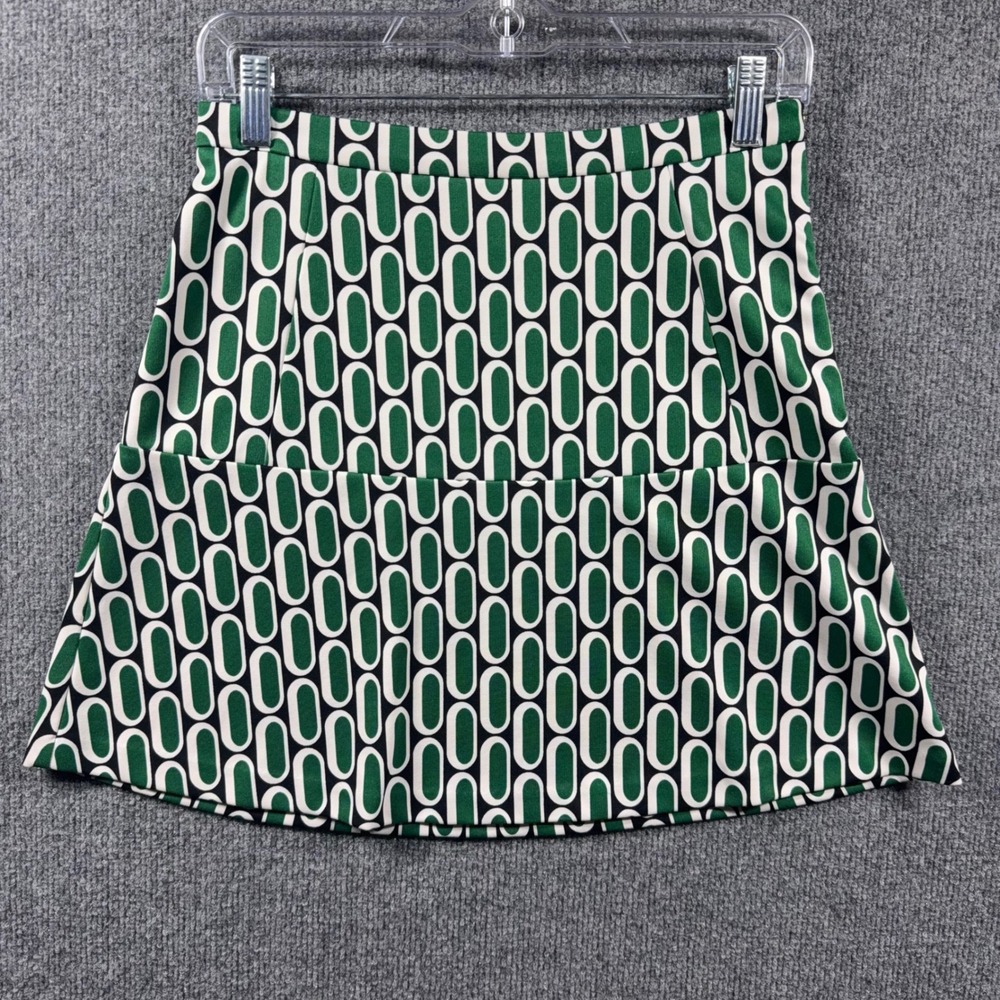 Michael Kors Green Geometric Oval Print Mini Skirt Size 0 MF57E9P2R8